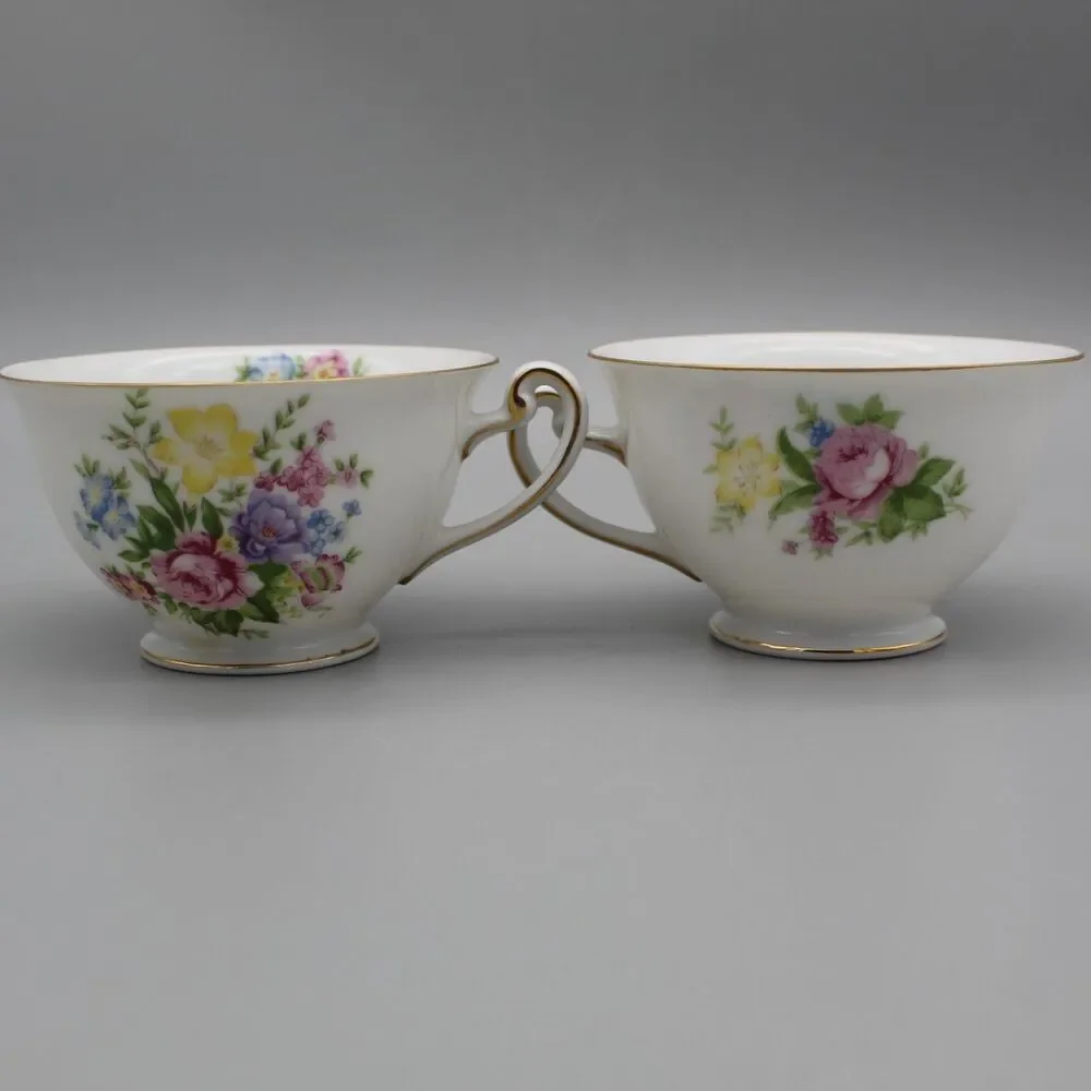 Floral Vintage Tea Cup & Saucers Set of 4 Spring Kingswood Occupied Japan
